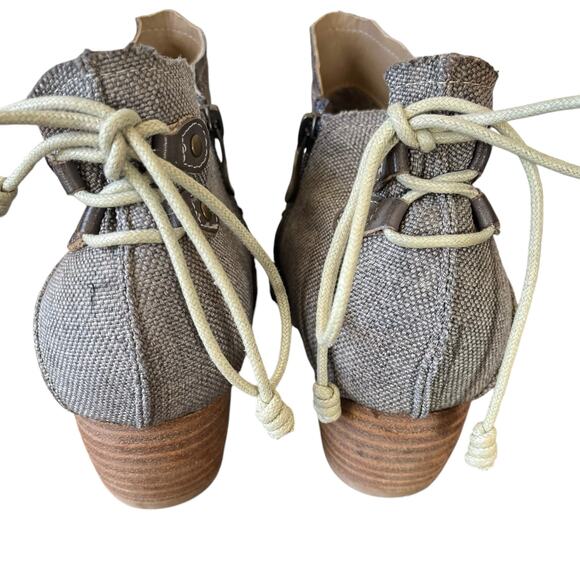 Corkys Elite Ankle Boots Womens Size 9 Brown/Cashew Multi Fabric Leather Ties - Picture 3 of 9